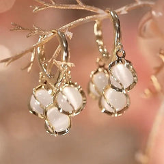 estailo fashion Royal Crystal Pearl Hoops Alloy Earring Set