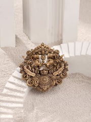 Antique Gold Lion Shield Brooch