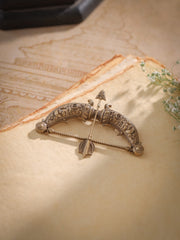 Ram Dhanush Antique Gold Brooch for Men