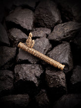 Ethnic Flute-Shaped Antique Gold Brooch for Men