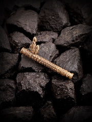 Ethnic Flute-Shaped Antique Gold Brooch for Men