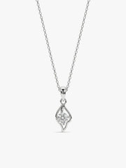 Silver Falling Dew Pendant With Link Chain