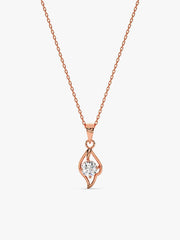 Rose Gold Falling Dew Pendant With Link Chain