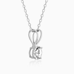 Silver Classic Vintage Solitaire Pendant