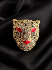Midnight Prowl Brooch – Gold Animal Statement Pin