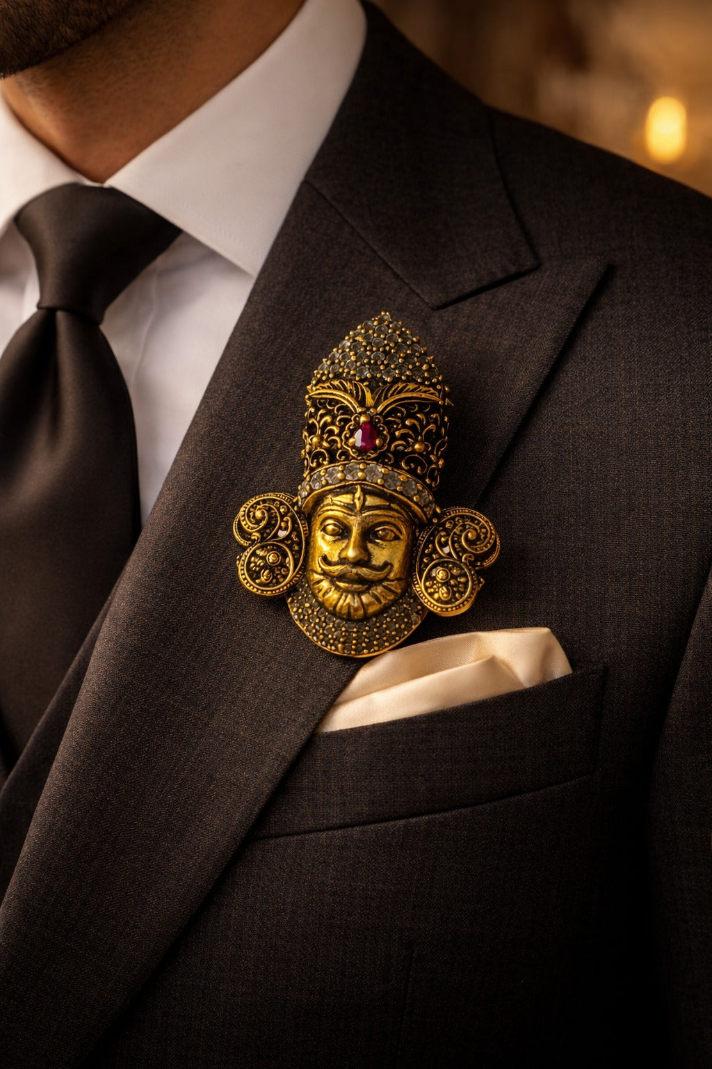 Khatu Shyam ji Brooch Secondary image