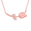Rose Golden Crimson Heart Pendant with Link Chain for Women(ADJUSTABLE)