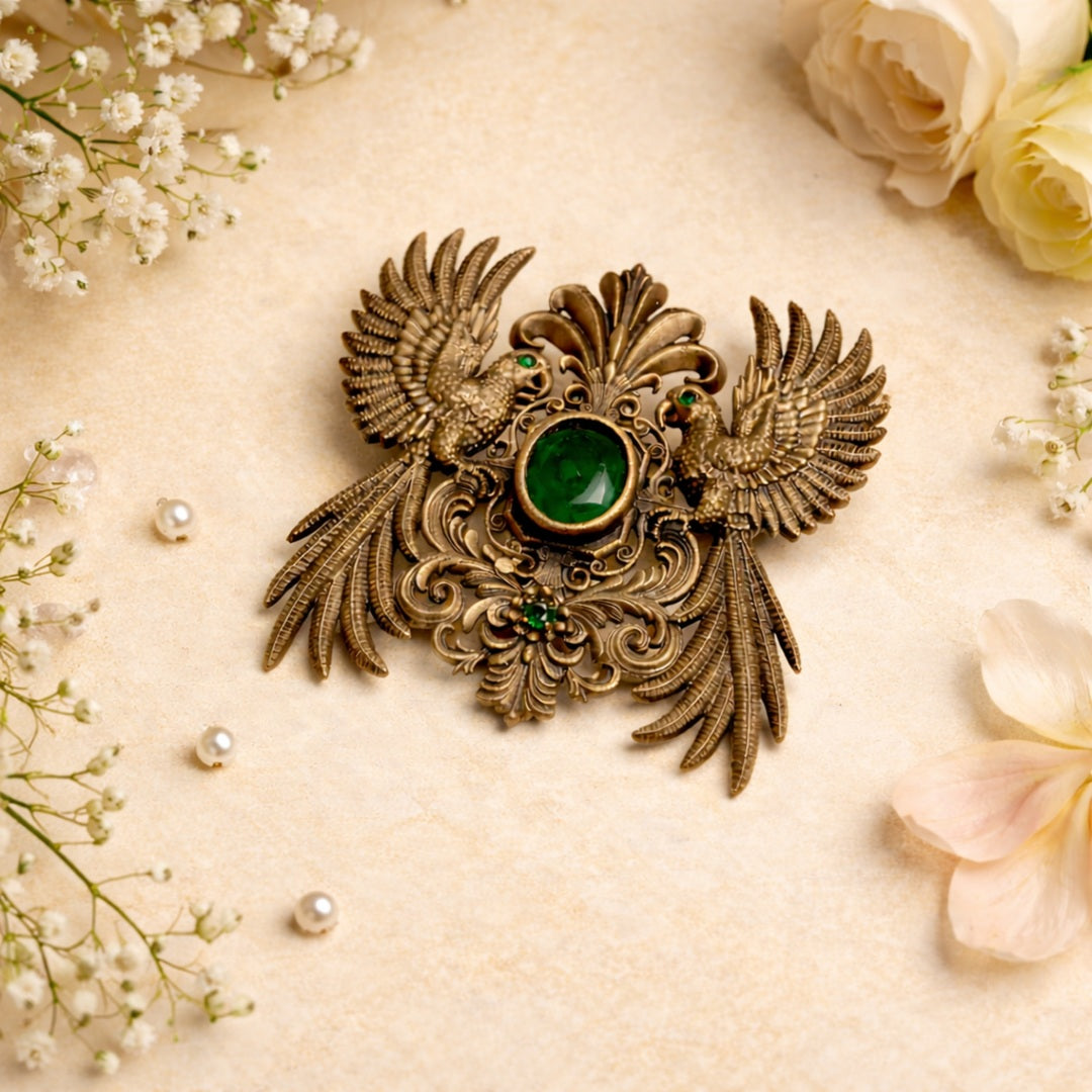 Emerald Aviary Brooch Main image