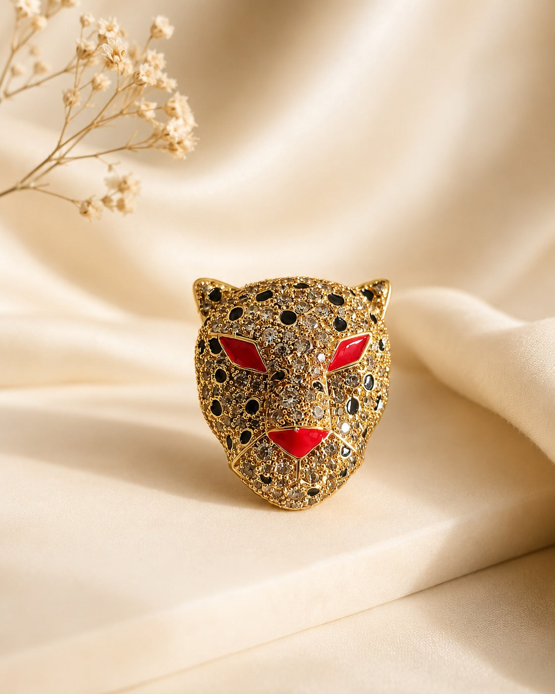 Midnight Prowl Brooch – Gold Animal Statement Pin