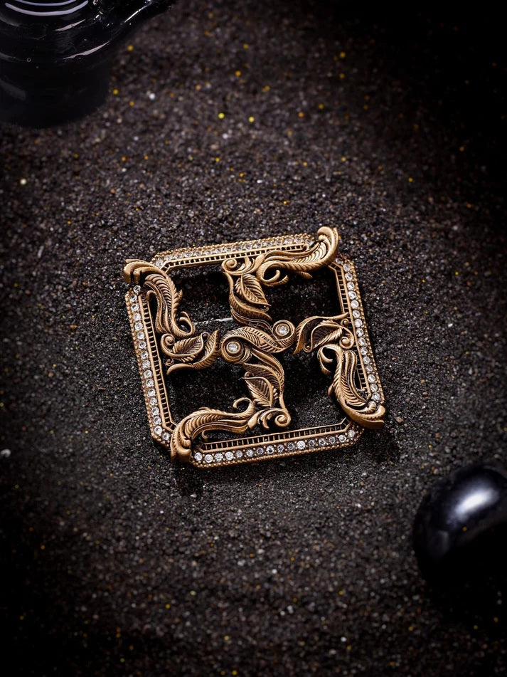 Box Swastik Brooch