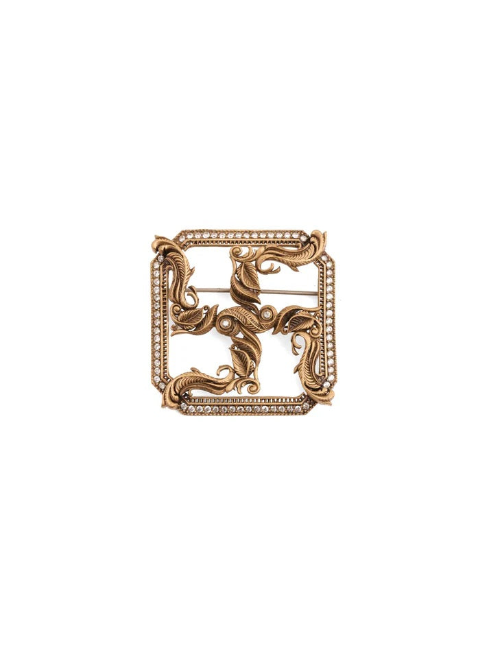 Box Swastik Brooch
