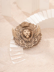 Regal Lion Crest Brooch