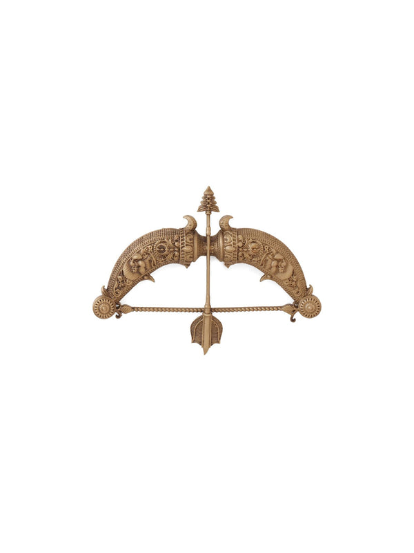 Ram Dhanush Antique Gold Brooch for Men