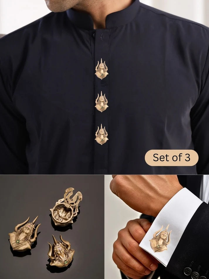 Majestic Mahadev Button Cover Set Of 3 Main image