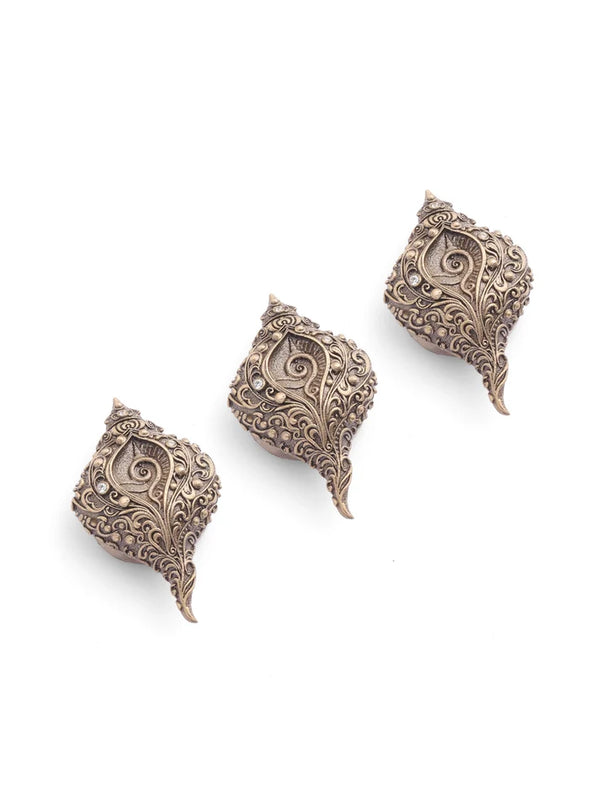 Sacred Shankh Button Cover Set Of 3