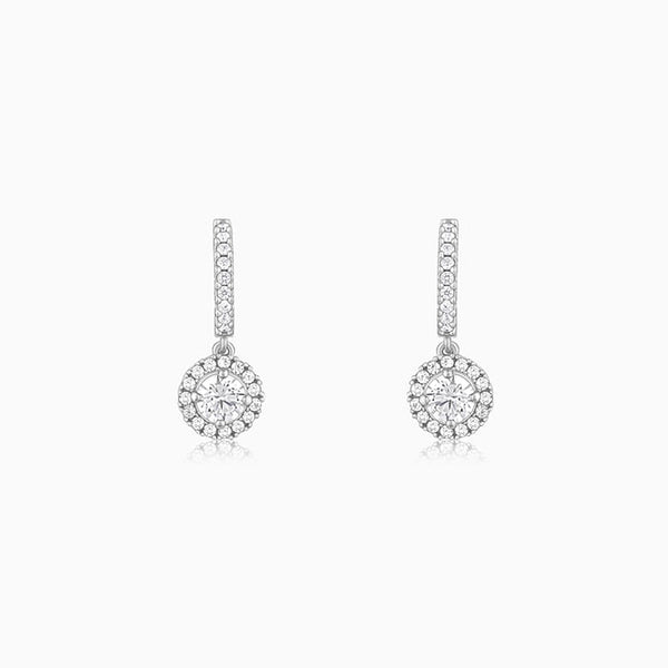 Silver Zircon Drizzle Drop Earrings
