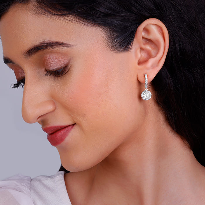 Silver Zircon Drizzle Drop Earrings Secondary image