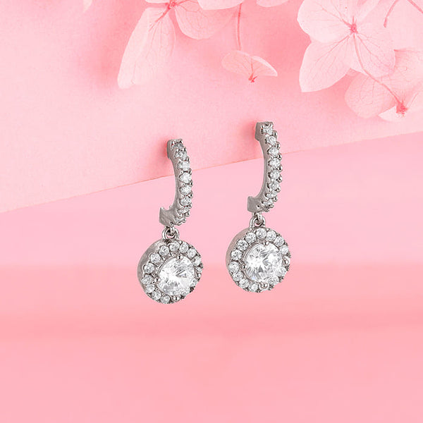 Silver Zircon Drizzle Drop Earrings