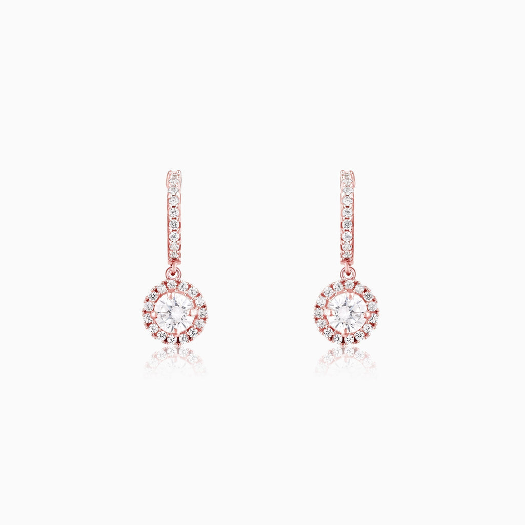 Rose Gold Zircon Drizzle Drop Earrings