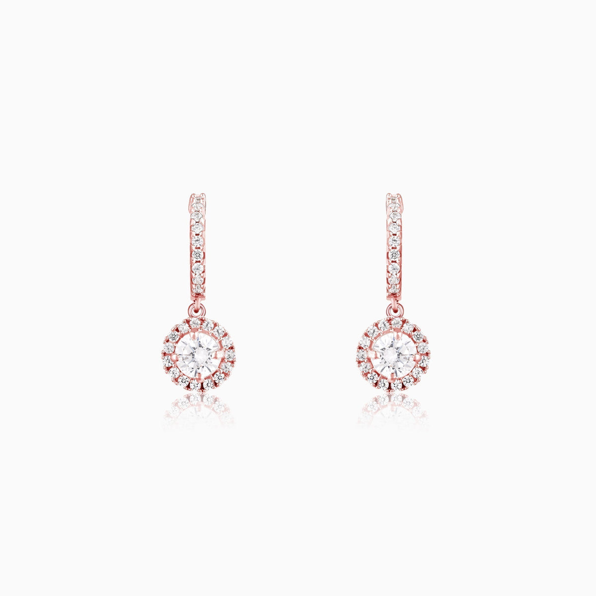 Rose Gold Zircon Drizzle Drop Earrings