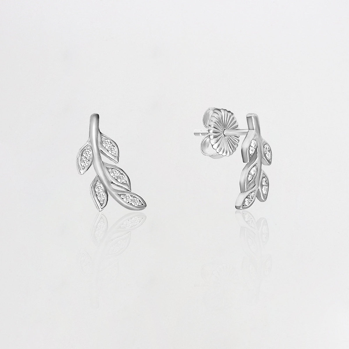 Silver Zircon Leaf Set Main image
