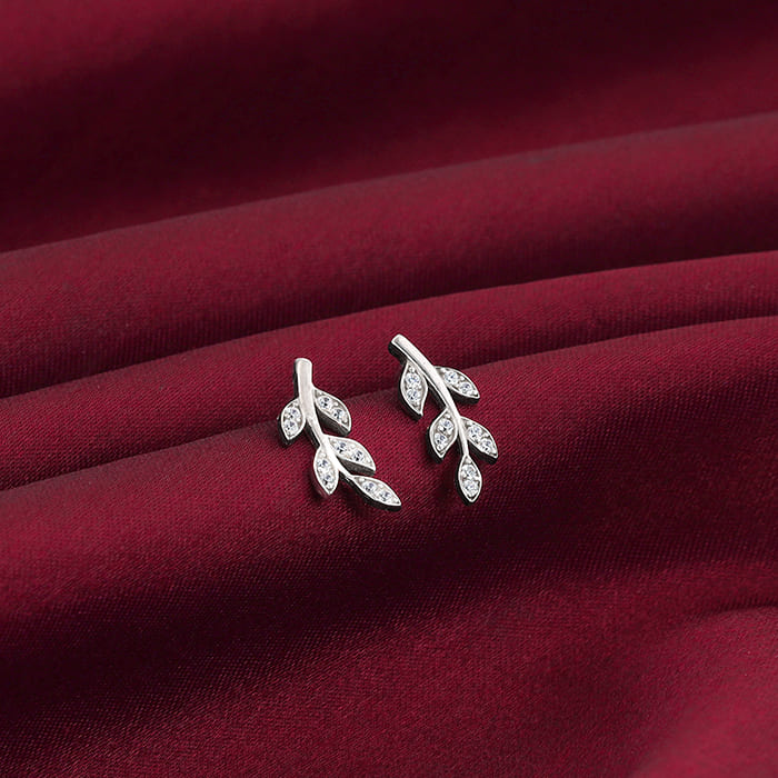 Silver Leaf Earrings Main image