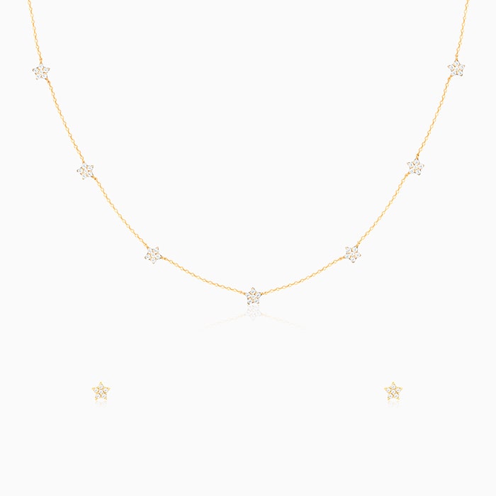 Golden Star Constellation Pendant Set