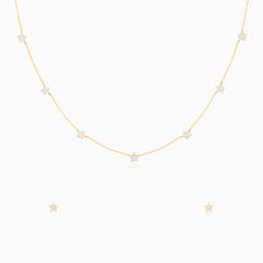 Golden Star Constellation Pendant Set