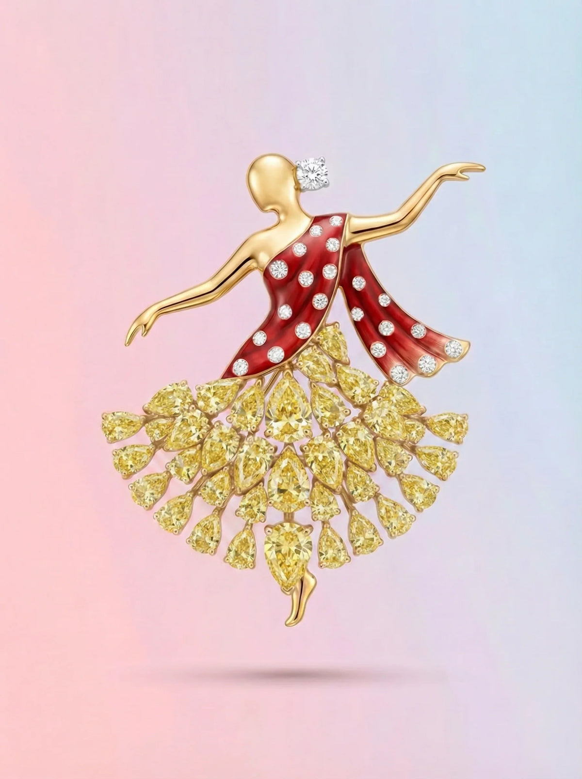 Scarlet Dancer Diamond Brooch Main image