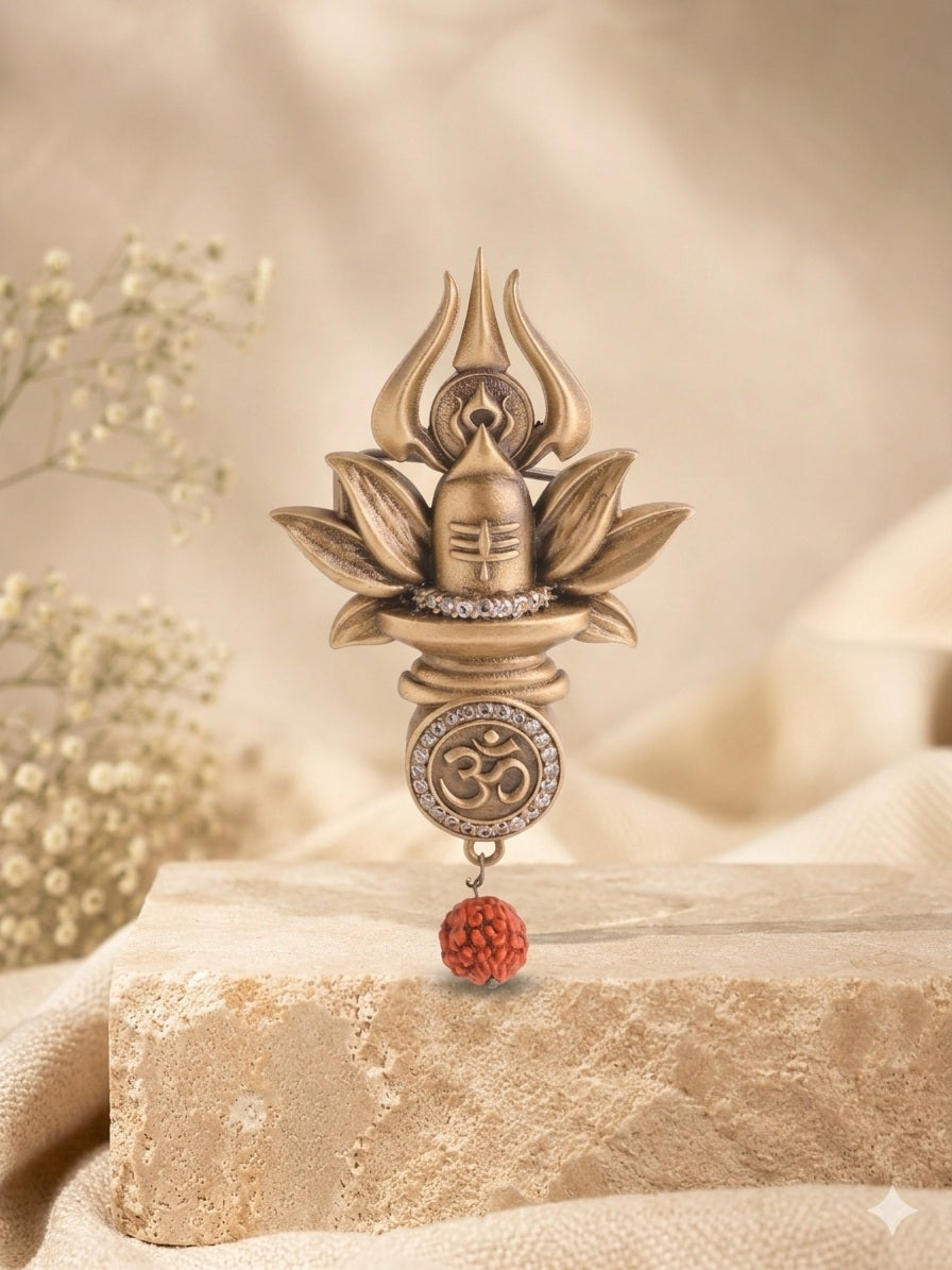 Sacred Shivling Emblem Brooch