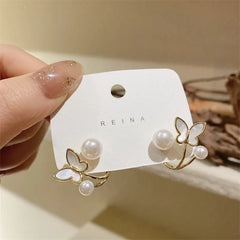 EREVER Enameled Butterfly Trendy Earring Korean Stud Earrings For Woman Girls