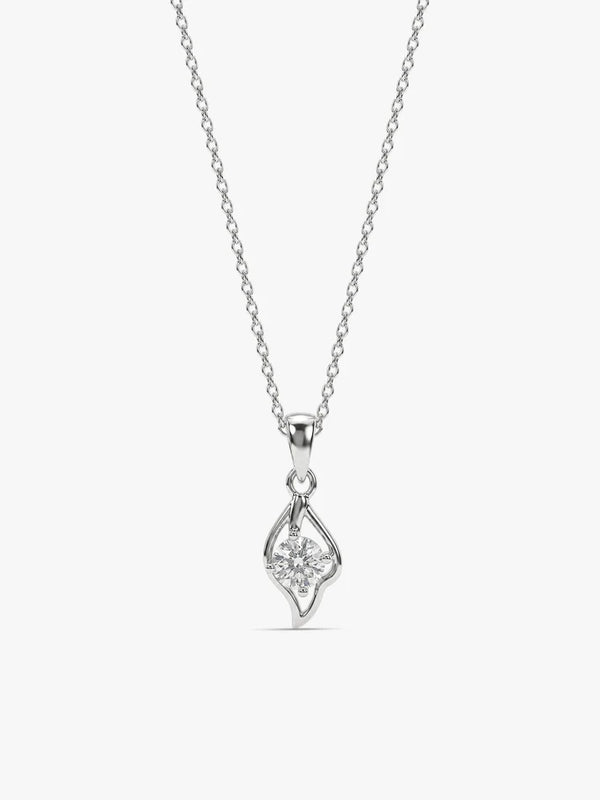 Silver Falling Dew Pendant With Link Chain