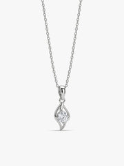 Silver Falling Dew Pendant With Link Chain