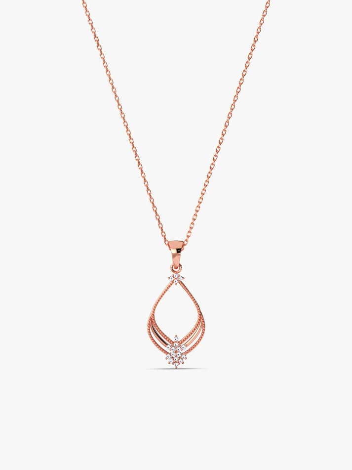 Rose Gold Princess Pendant With Link Chain