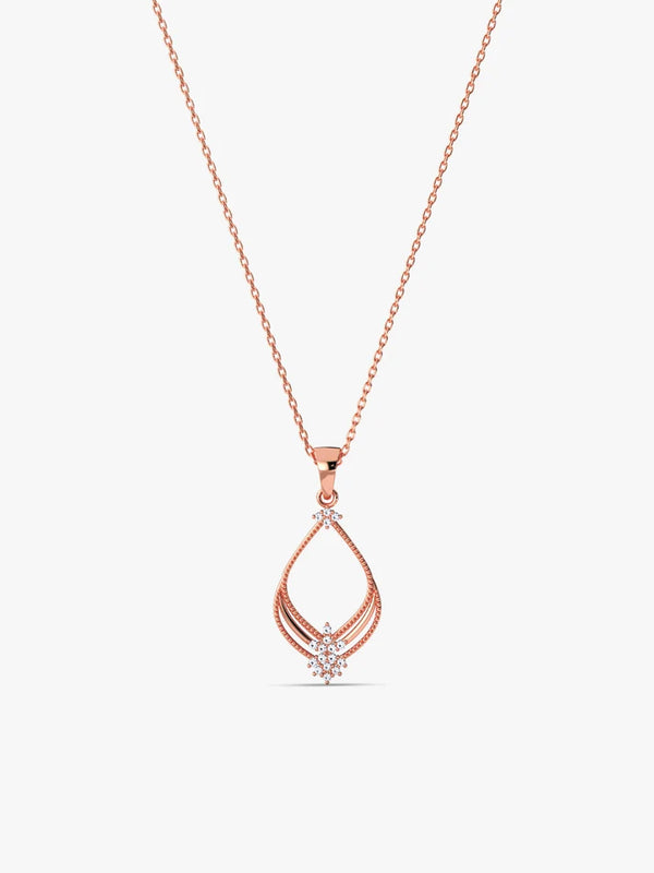 Rose Gold Princess Pendant With Link Chain