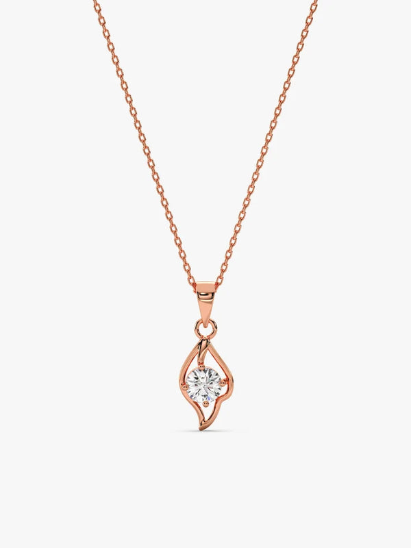 Rose Gold Falling Dew Pendant With Link Chain