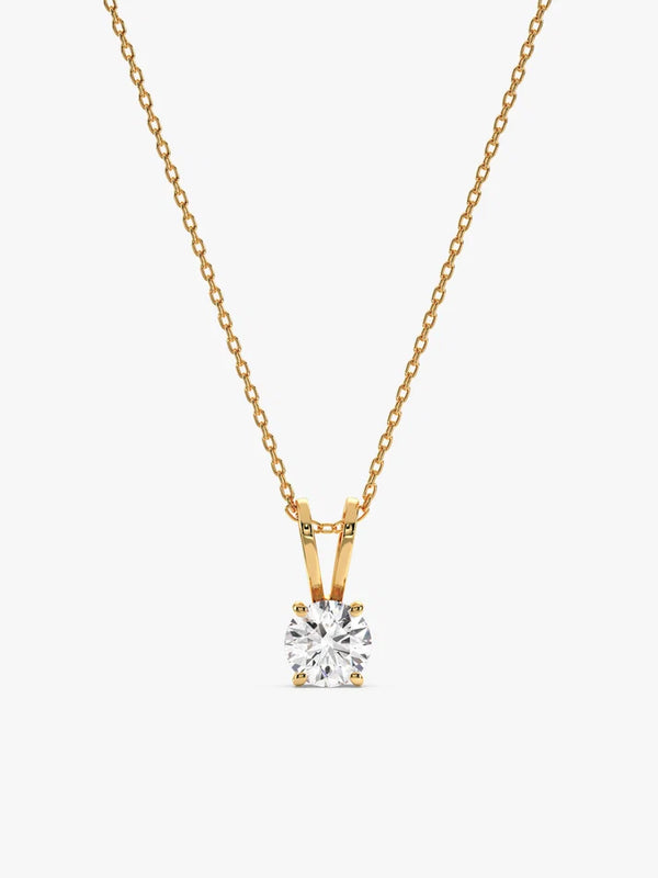 Golden Zircon Pendant with Link Chain
