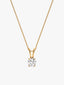 Golden Zircon Pendant with Link Chain