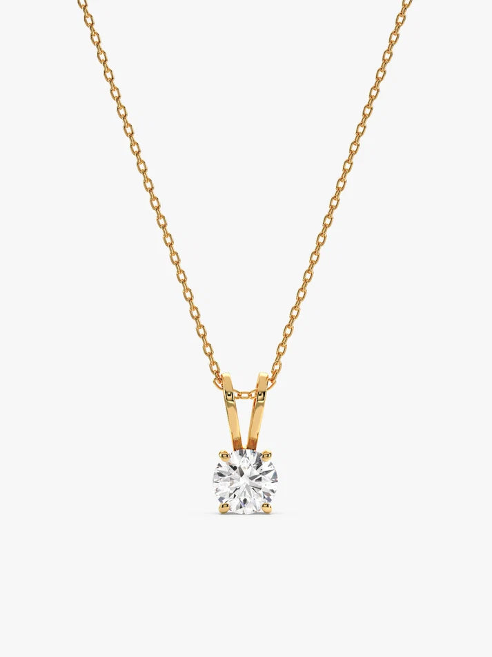 Golden Zircon Pendant with Link Chain Main image
