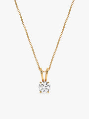 Golden Zircon Pendant with Link Chain