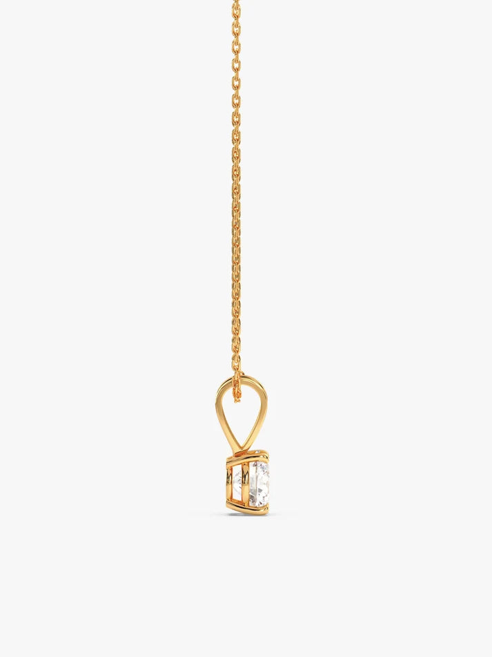 Golden Zircon Pendant with Link Chain