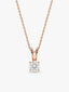 Rose Gold Zircon Pendant with Link Chain