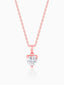 Rose Gold Solitaire Heart Pendant With Link Chain