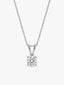 Silver Zircon Pendant with Link Chain
