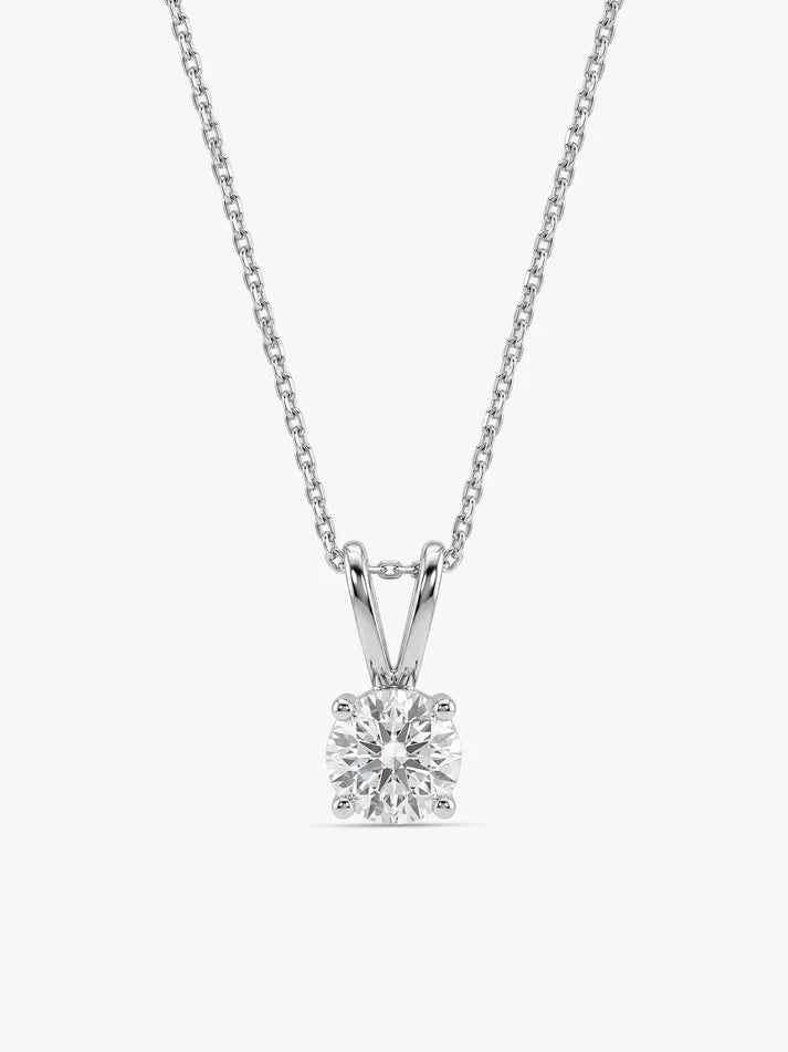 Silver Zircon Pendant with Link Chain Main image