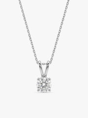 Silver Zircon Pendant with Link Chain