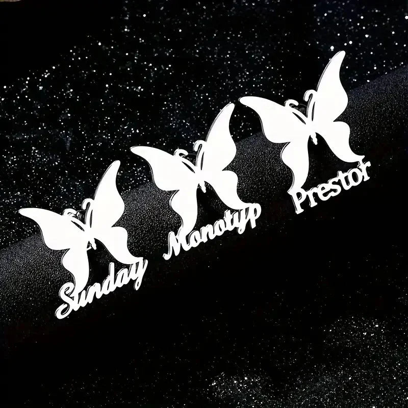 Personalized Butterfly Name Brooch