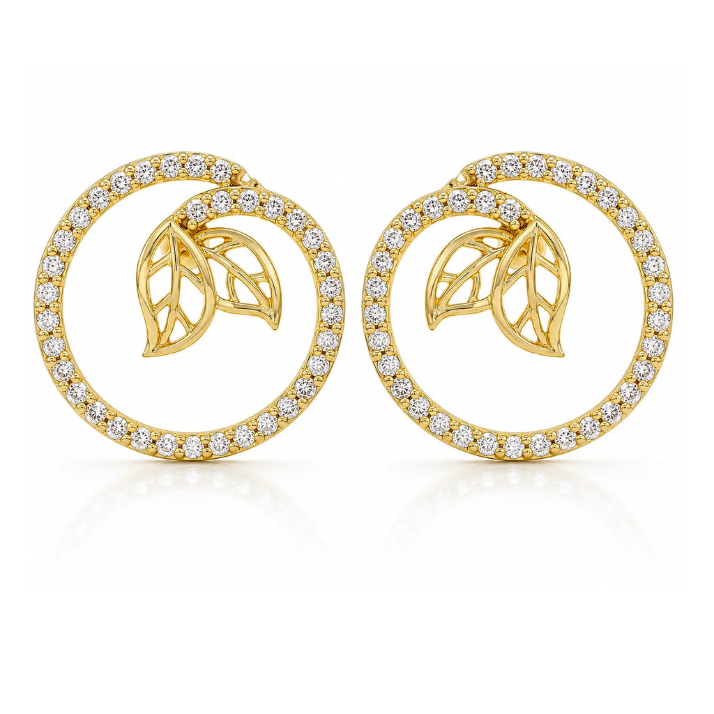 Leafy Affair Verdelle Halo Stud Earrings