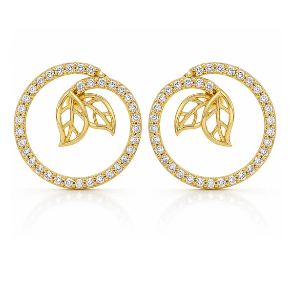 Leafy Affair Verdelle Halo Stud Earrings