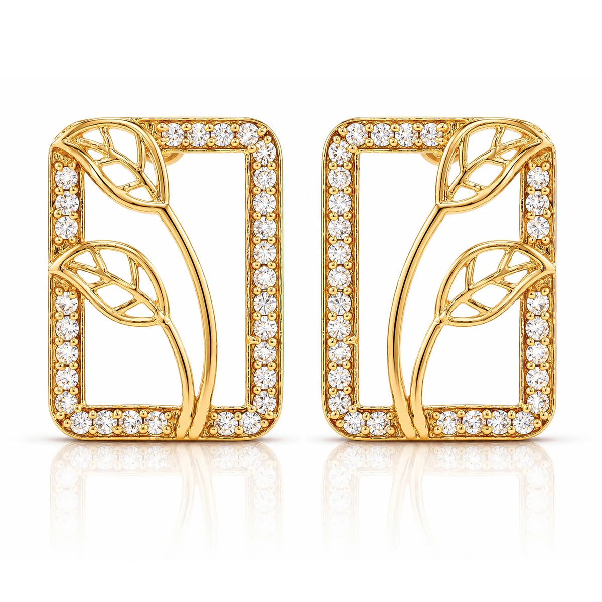 Leafy Affair Verdique Frame Stud Earrings